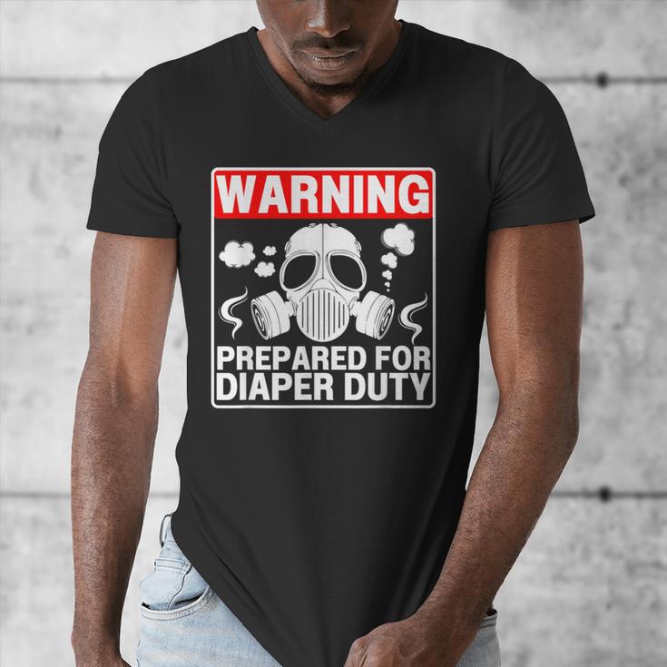 New Dad Prepared For Diaper Duty Daddy Diaper Duty Men's V-Neck T-Shirt