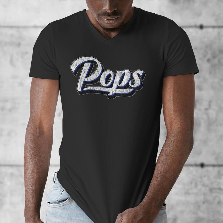 New Grandpa For Dad Called Pops Men's V-Neck T-Shirt