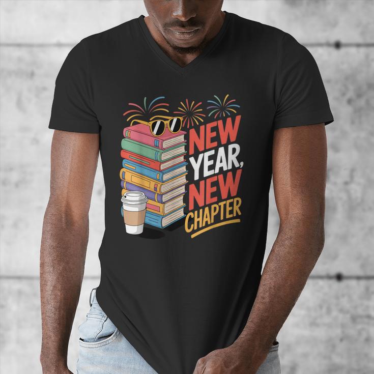 New Year New Chapter Book Lover Reader Men's V-Neck T-Shirt