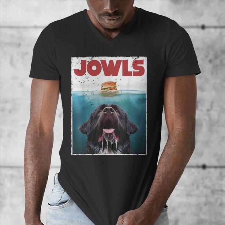 Newfoundland Dog Newfie Lab Jowls Burger Dog Mom Dad Men's V-Neck T-Shirt Newfoundland Dog Newfie Lab Jowls Burger Dog Mom Dad Men's V-Neck T-Shirt