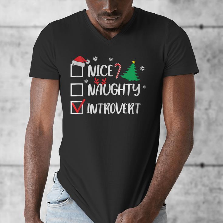 Nice Naughty Introvert Christmas List Santa Men's V-Neck T-Shirt Nice Naughty Introvert Christmas List Santa Men's V-Neck T-Shirt