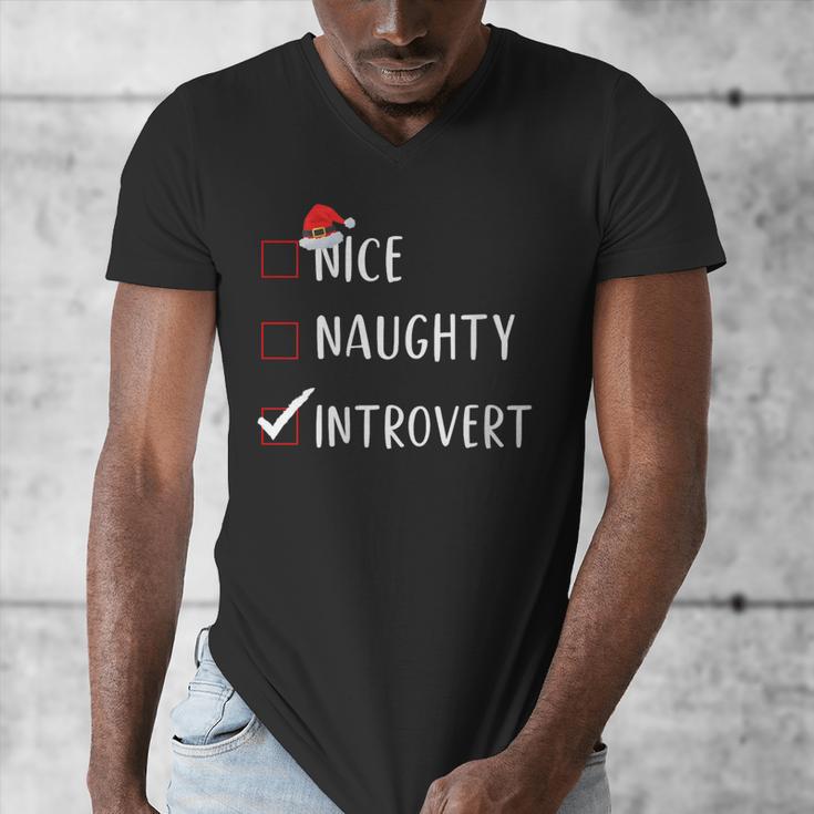 Nice Naughty Introvert List Christmas Introvert Men's V-Neck T-Shirt Nice Naughty Introvert List Christmas Introvert Men's V-Neck T-Shirt