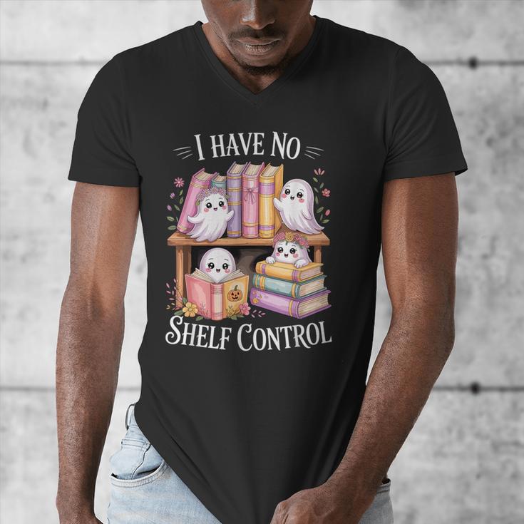 I Have No Shelf Control Ghost Reading Books Pun Men's V-Neck T-Shirt I Have No Shelf Control Ghost Reading Books Pun Men's V-Neck T-Shirt
