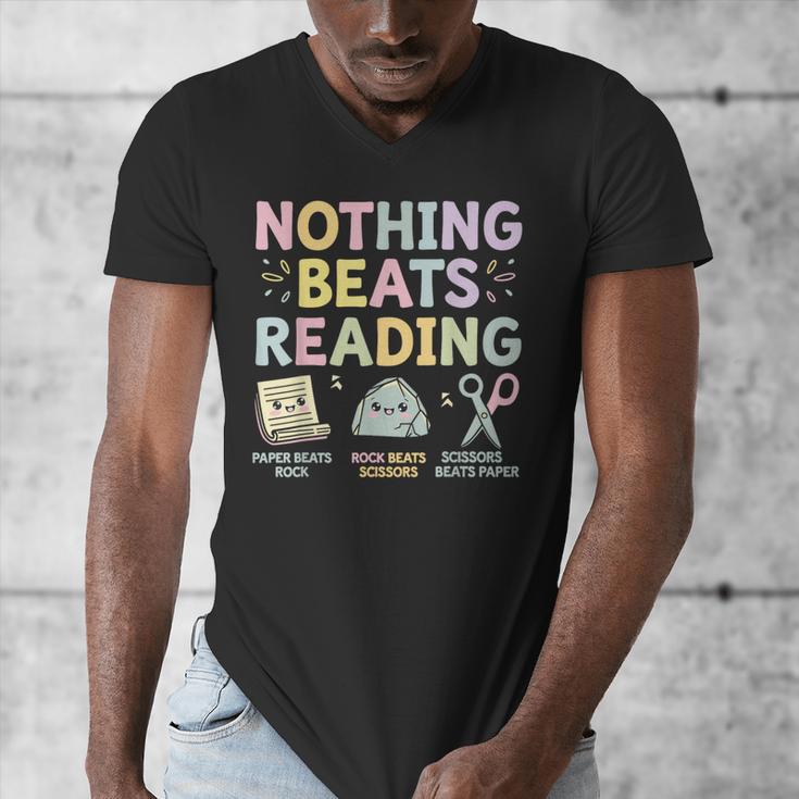 Nothing Beats Reading Book Librarian Across America Kids Men's V-Neck T-Shirt Nothing Beats Reading Book Librarian Across America Kids Men's V-Neck T-Shirt