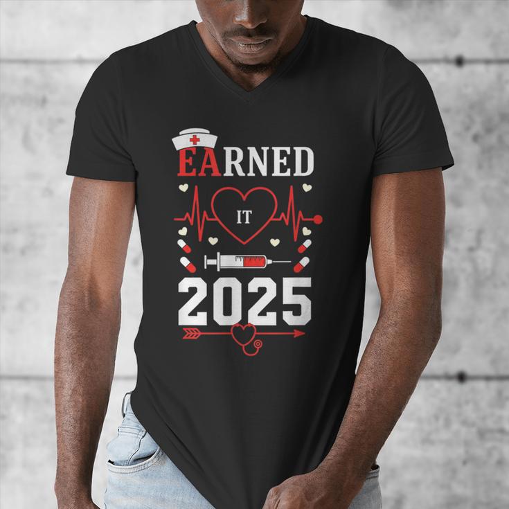 Nurse Earned It 2025 Nurse Graduation RN LPN Class Of 2025 Men's V-Neck T-Shirt