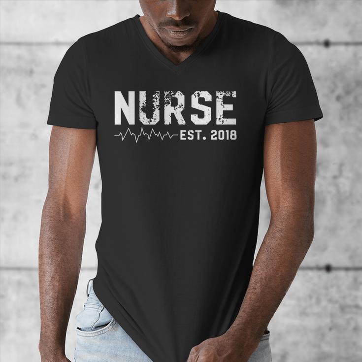 Nurse Est 2018 Nursing School Graduation Men's V-Neck T-Shirt