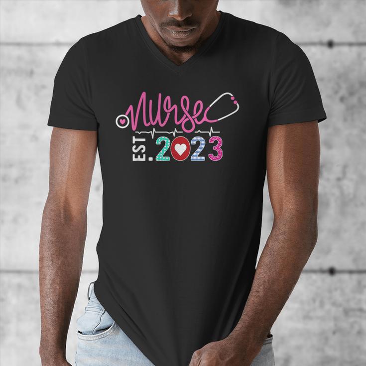 Nurse Graduation RN Nursing School Nurse Established 2023 Men's V-Neck T-Shirt
