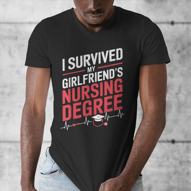 Nurse Graduation I Survived My Girlfriends Nursing Degree Men's V-Neck T-Shirt