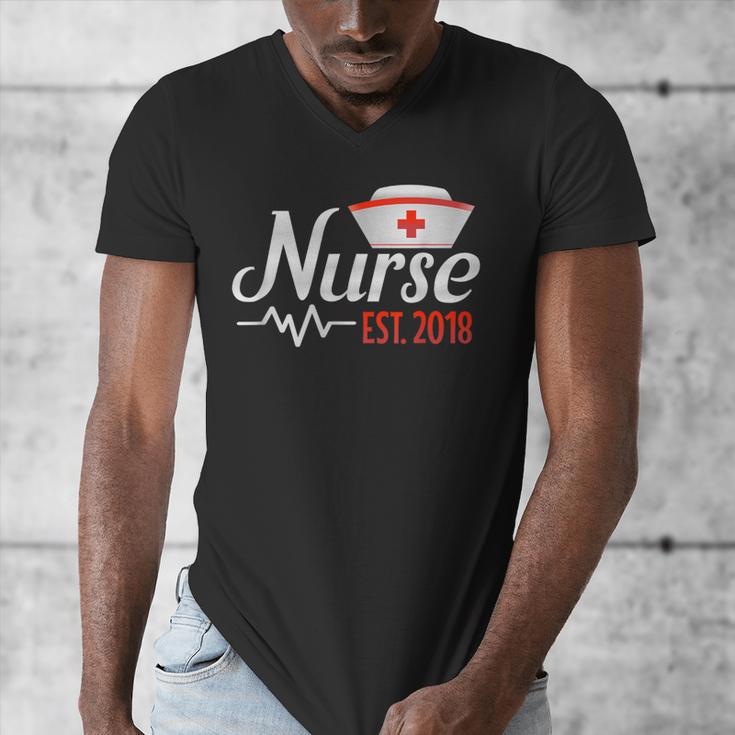 Nurse Nursing School Graduation Est 2018 Shirt Men's V-Neck T-Shirt