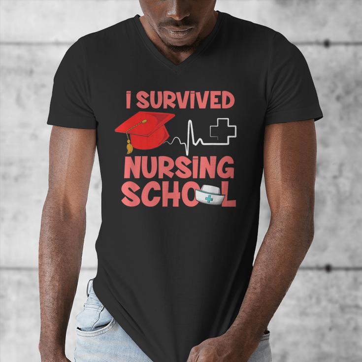 Nurse Survived Nursing School Graduation Men's V-Neck T-Shirt
