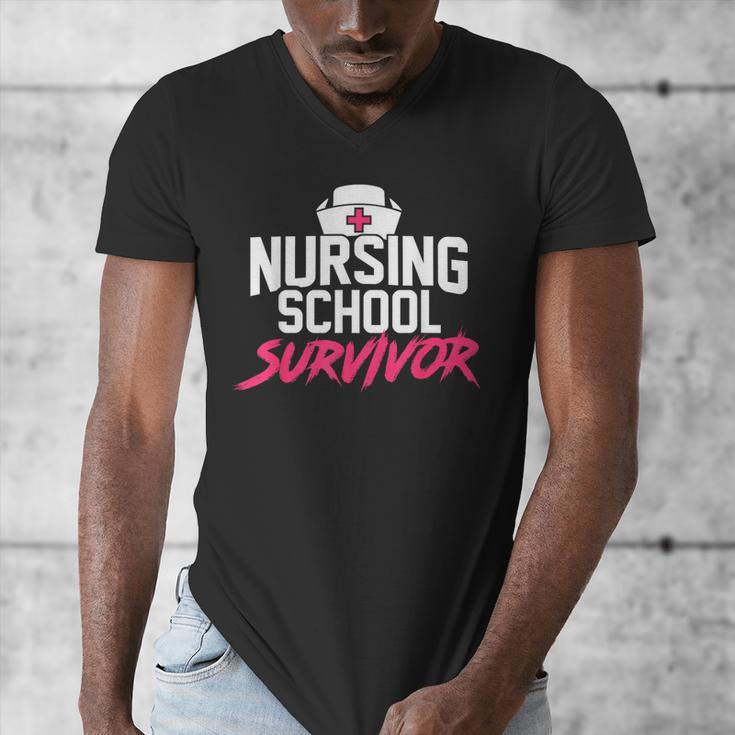 Nursing School Survivor Shirt Graduation Party Tee Men's V-Neck T-Shirt