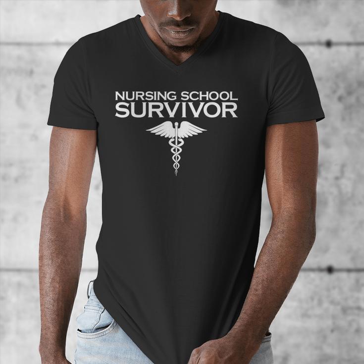 Nursing School Survivor TShirt Student Nurse Graduation Men's V-Neck T-Shirt