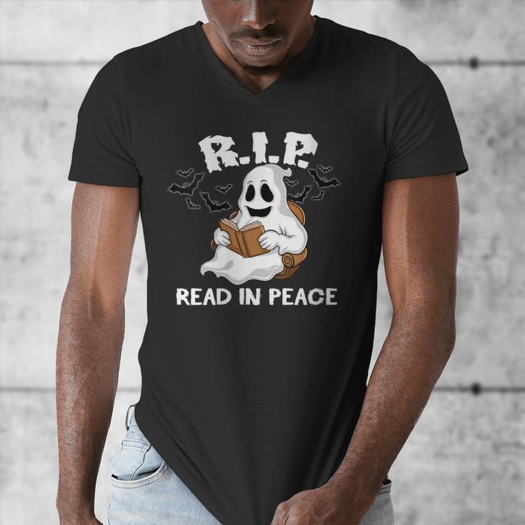 October Reading And Library Awareness Books And Boos Men's V-Neck T-Shirt October Reading And Library Awareness Books And Boos Men's V-Neck T-Shirt