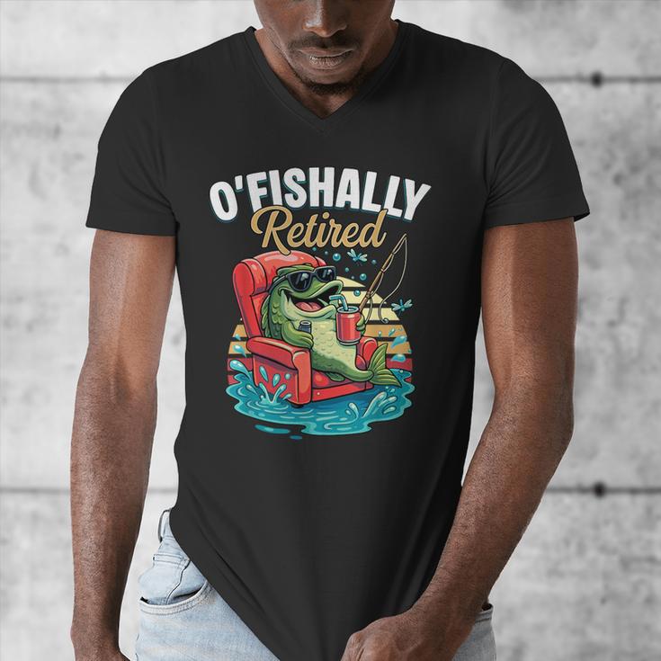 O'Fishally Retired Fishing Retirement Fisherman Dad Men's V-Neck T-Shirt
