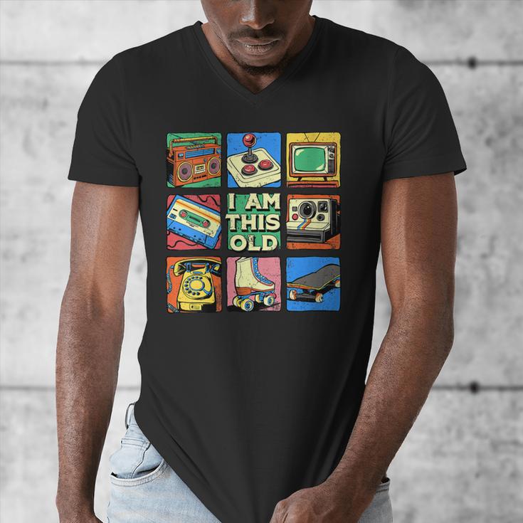 I Am This Old Retro Vintage Nostalgia 80s 90s Cassette Tape Men's V-Neck T-Shirt I Am This Old Retro Vintage Nostalgia 80s 90s Cassette Tape Men's V-Neck T-Shirt