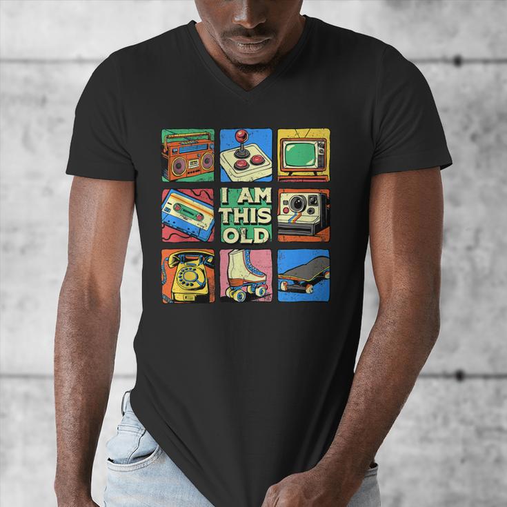 I Am This Old Retro Vintage Nostalgia 80s 90s Cassette Tape Men's V-Neck T-Shirt I Am This Old Retro Vintage Nostalgia 80s 90s Cassette Tape Men's V-Neck T-Shirt