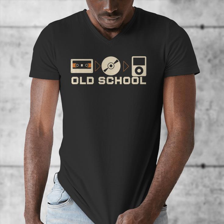 Old School Music Evolution Tape CD Retro Nostalgia Men's V-Neck T-Shirt Old School Music Evolution Tape CD Retro Nostalgia Men's V-Neck T-Shirt