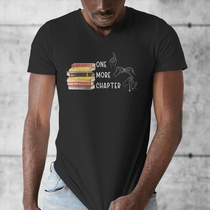 One More Chapter Sign Language Deaf Reading Book Lover Men's V-Neck T-Shirt