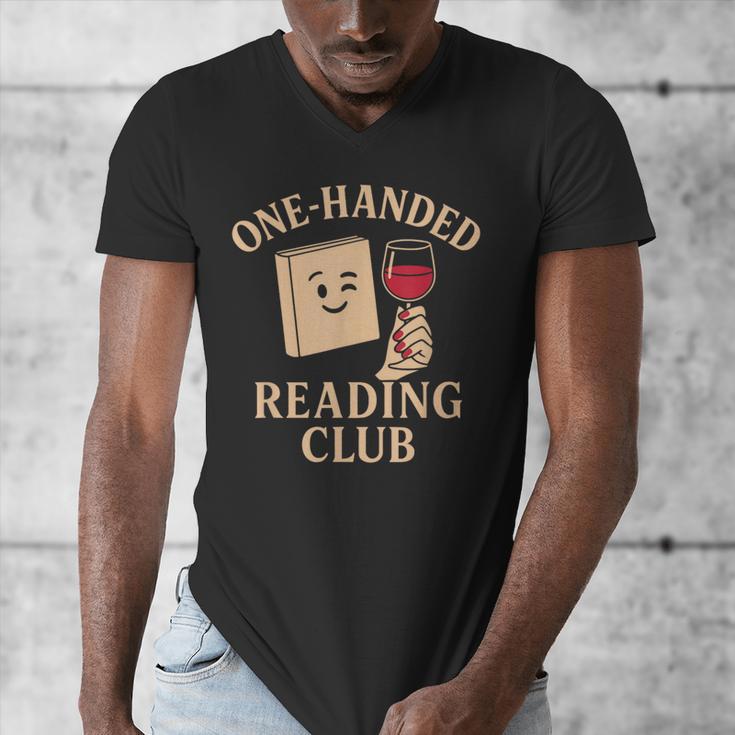 One-Handed Reading Club Smutty Book Lover Men's V-Neck T-Shirt One-Handed Reading Club Smutty Book Lover Men's V-Neck T-Shirt