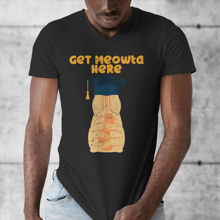 Orange Tabby Cat Graduation Distressed Shirt For Grads For Men Women Girls Kids Men's V-Neck T-Shirt
