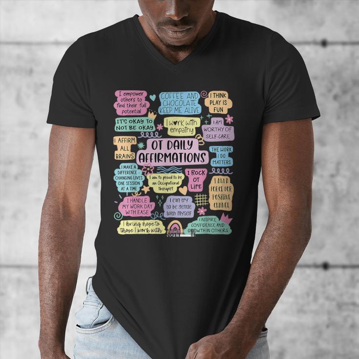 OT Daily Affirmations Occupational Therapy Month Graduation Men's V-Neck T-Shirt