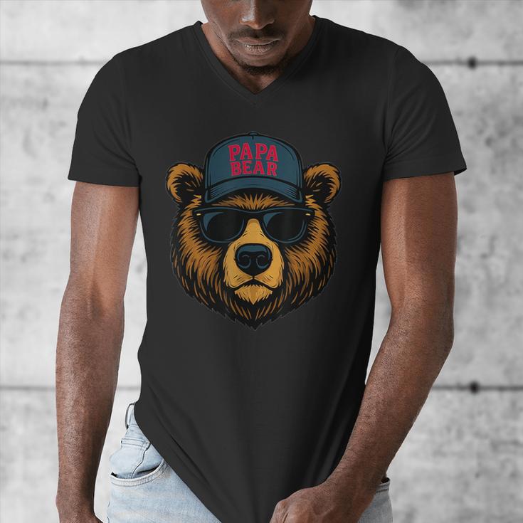 Papa Bear Father's Day Great Dad Joke Men's V-Neck T-Shirt