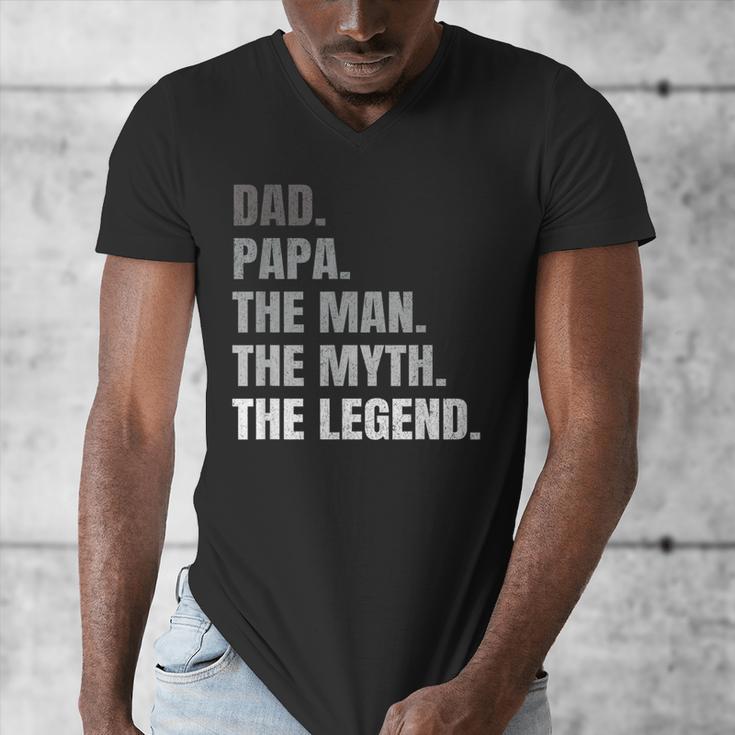 Papa Dad Legend Men Grandpa Christmas Father's Day Birthday Men's V-Neck T-Shirt