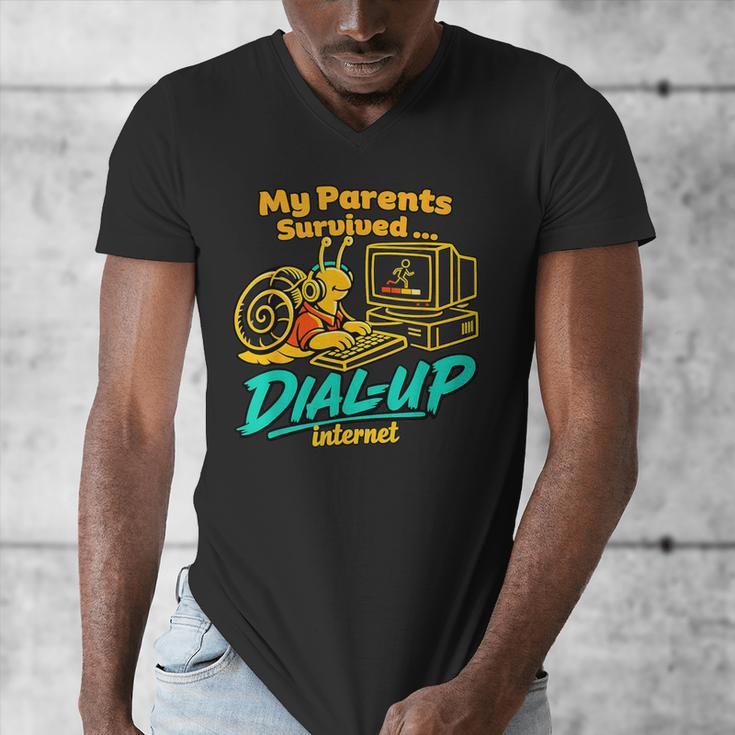 My Parents Survived Dial Up Internet Nostalgia 90s Men's V-Neck T-Shirt My Parents Survived Dial Up Internet Nostalgia 90s Men's V-Neck T-Shirt