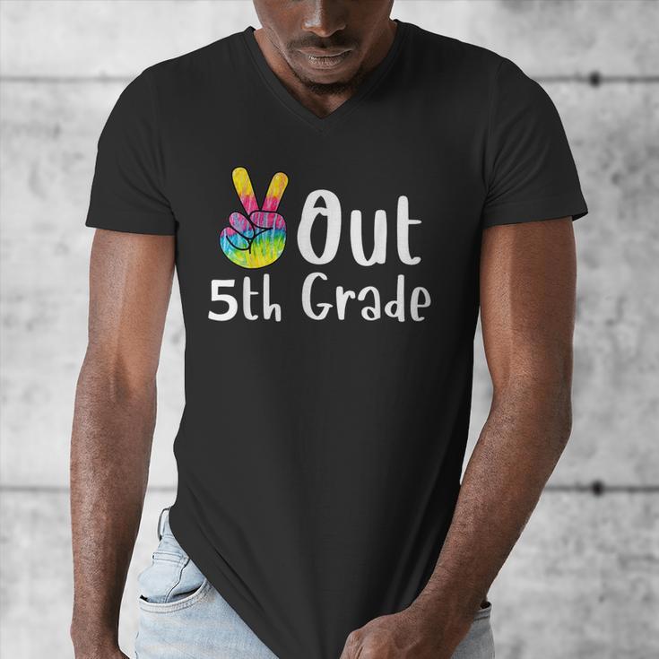Peace Out 5th Grade Tie Dye Graduation Class Of 2026 Men's V-Neck T-Shirt