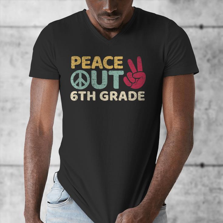 Peace Out 6th Grade Graduation Last Day Of School Men's V-Neck T-Shirt