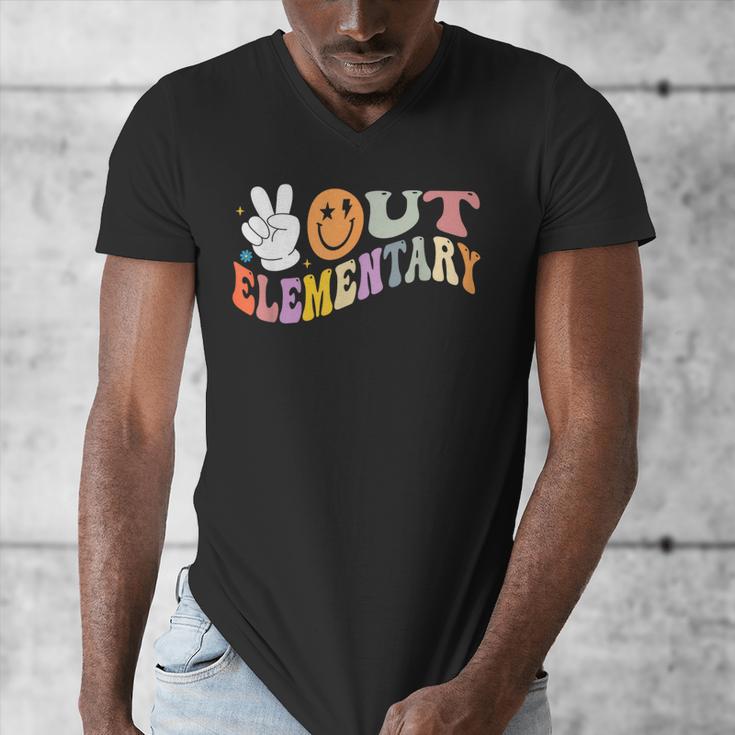 Peace Out Elementary Graduation Graduate Class Of 2025 Men's V-Neck T-Shirt