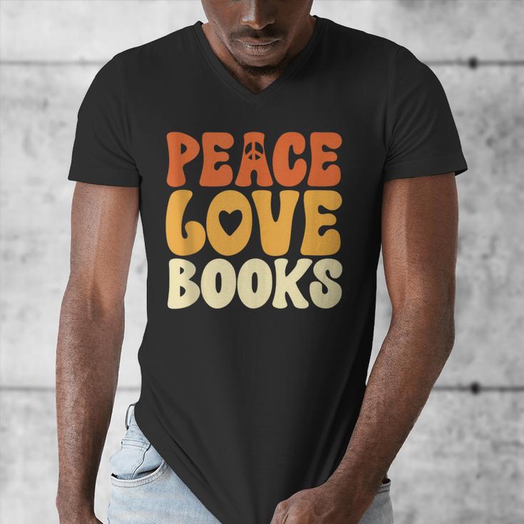 Peace Love Books Men Women Men's V-Neck T-Shirt