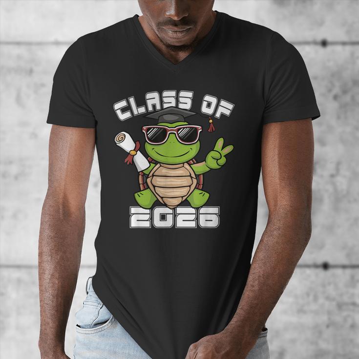 Peace Sign Hand Turtle Class Of 2026 Graduation Men's V-Neck T-Shirt