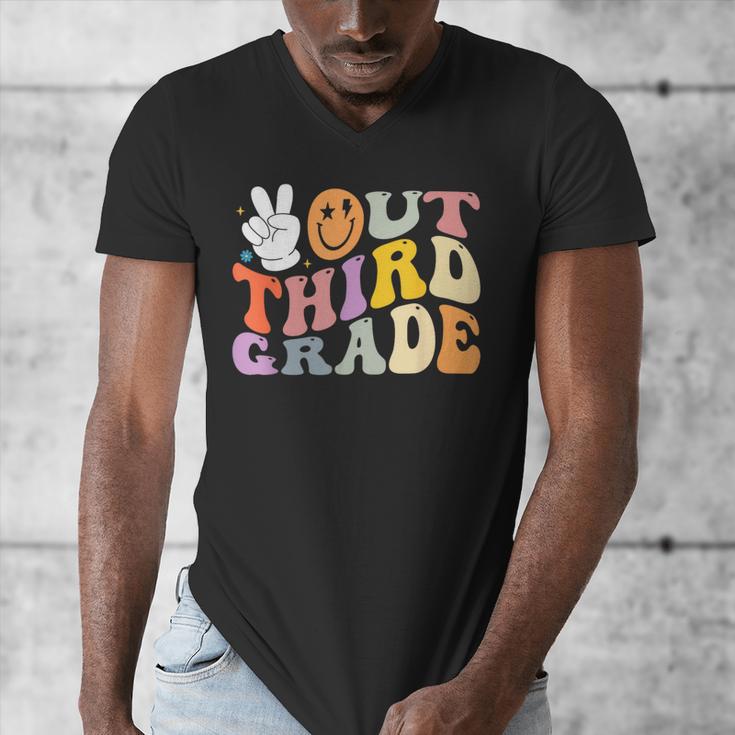 Peace Out Third 3rd Grade Graduation Graduate Class Of 2025 Men's V-Neck T-Shirt