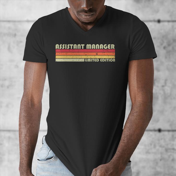 Personal Christmas Retro Vintage Graduation Assistant Manager Job Title Profession Birthday Worker Men's V-Neck T-Shirt
