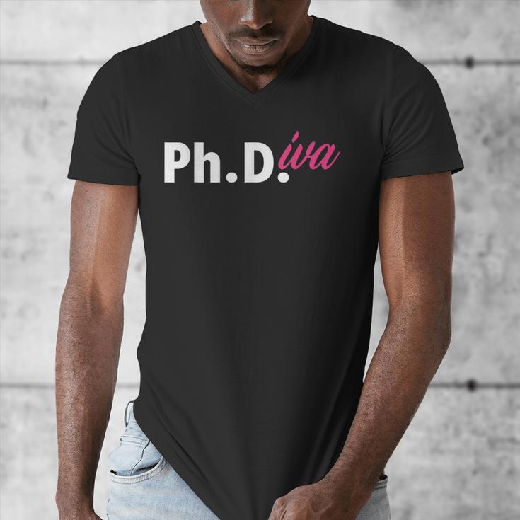 Ph Diva Women Dissertation Doctoral Degree Graduation PhD Men's V-Neck T-Shirt
