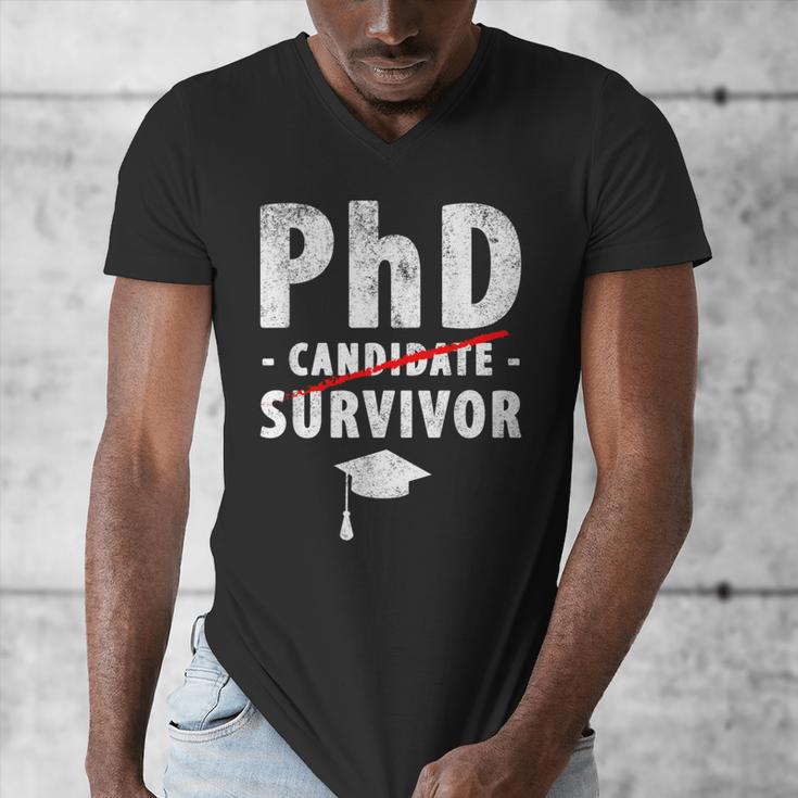PhD Candidate Survivor PhD Graduation Men's V-Neck T-Shirt