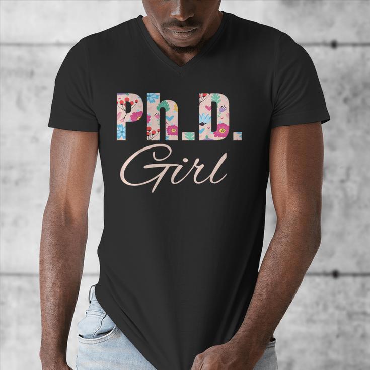 PhD Girl Doctorate Degree Graduation Women Her Psychology Men's V-Neck T-Shirt