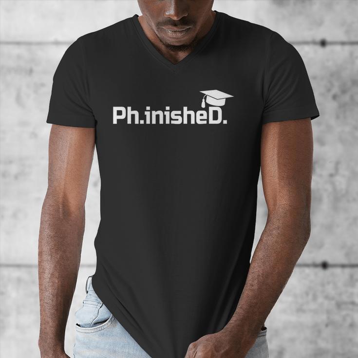 PhD Graduation Doctorate Degree Graduate PhinisheD Men's V-Neck T-Shirt
