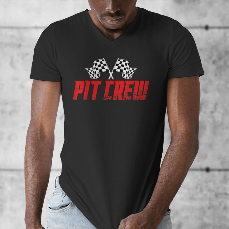 Pit Crew Family Racing Birthday Race Car For Dad Mom Kids Men's V-Neck T-Shirt