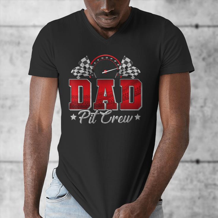 Pit Crew Race Car Racing Dad Family Birthday Party Men's V-Neck T-Shirt Pit Crew Race Car Racing Dad Family Birthday Party Men's V-Neck T-Shirt