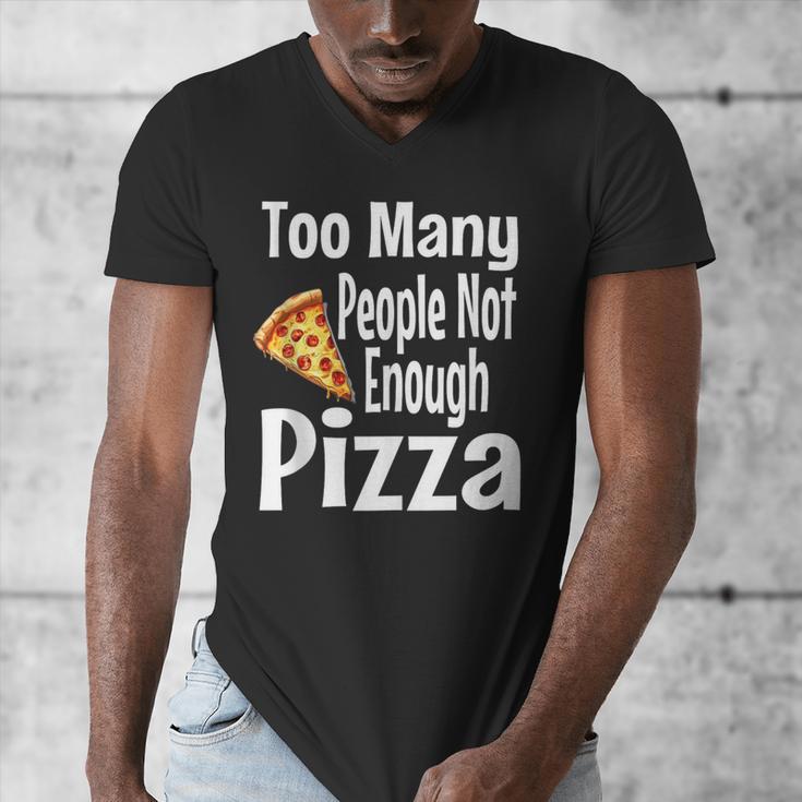 Pizza Lover Saying Introvert Anti Social Humor Foodie Men's V-Neck T-Shirt
