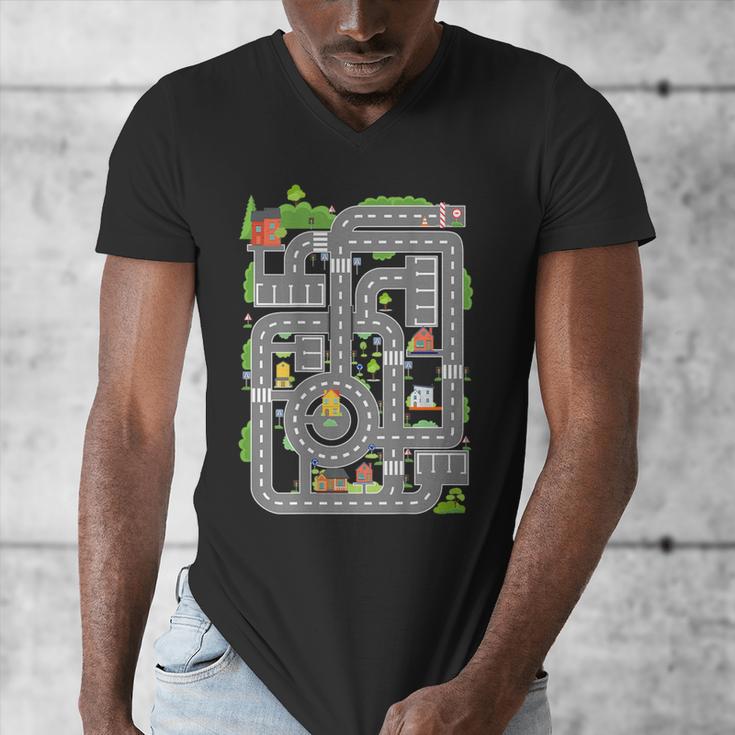 Play Cars On Dad's Back Shirt Kids And Fathers Play Men's V-Neck T-Shirt Play Cars On Dad's Back Shirt Kids And Fathers Play Men's V-Neck T-Shirt