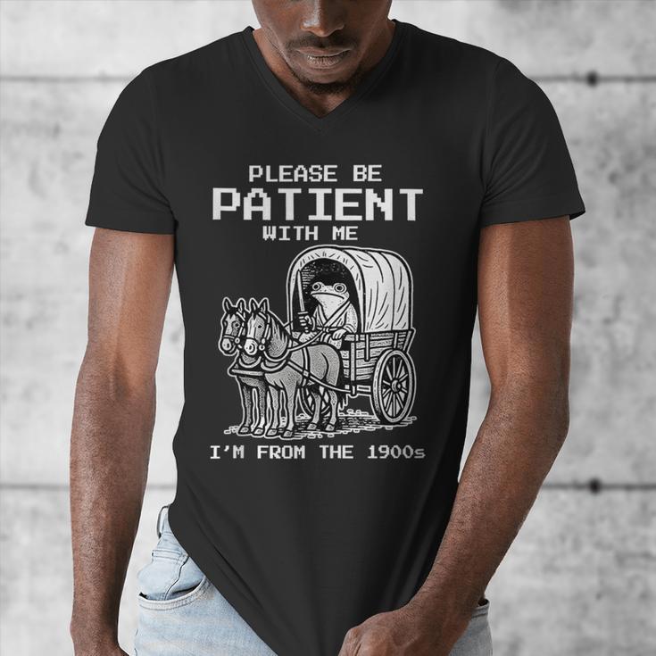 Please Be Patient With Me I'm From The 1900s Frog Men's V-Neck T-Shirt Please Be Patient With Me I'm From The 1900s Frog Men's V-Neck T-Shirt