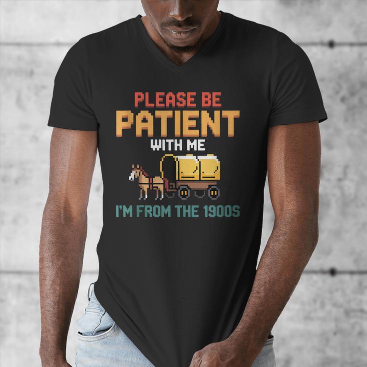 Please Be Patient With My I'm From The 1900s Old Retro Men's V-Neck T-Shirt