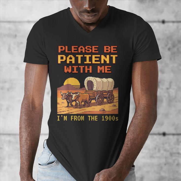 Please Be Patient I'm From The 1900s Retro Pixel Art Men's V-Neck T-Shirt