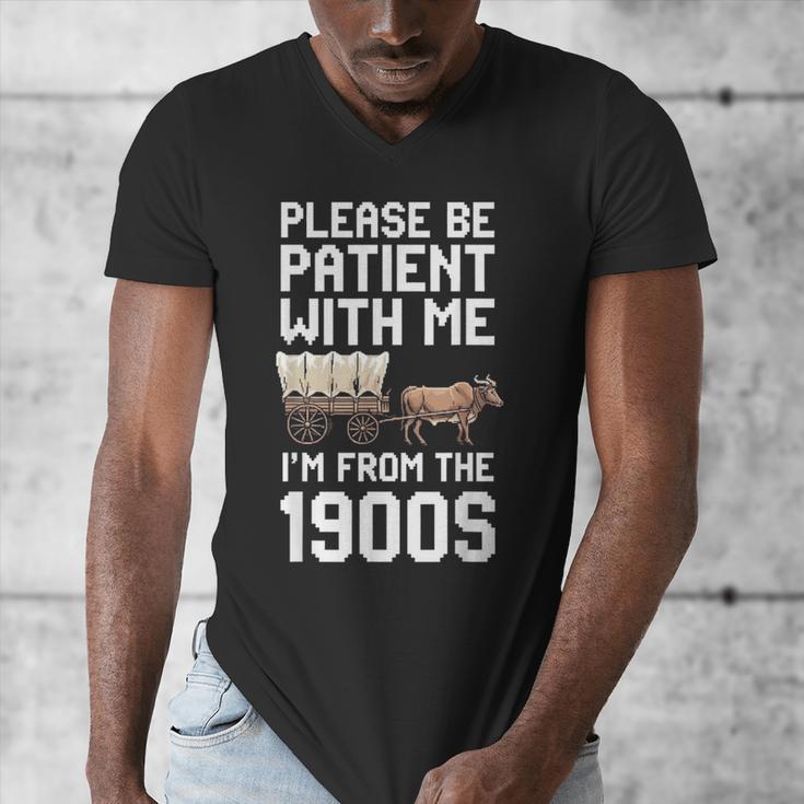 Please Be Patient With Me I'm From The 1900s Vintage Retro Men's V-Neck T-Shirt