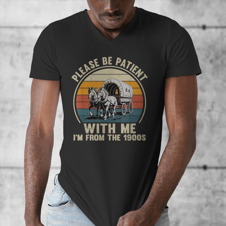 Please Be Patient With Me I'm From The 1900s Vintage Wagon Men's V-Neck T-Shirt