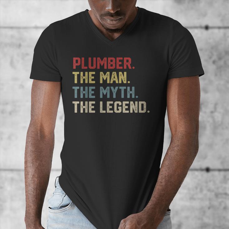 Plumber The Man The Myth The Legend Dad Hero Men's V-Neck T-Shirt