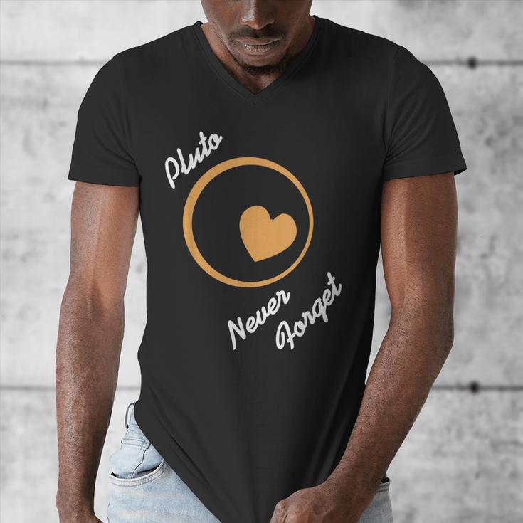 Pluto Never Forget Space Nostalgia Planetary Humor Men's V-Neck T-Shirt
